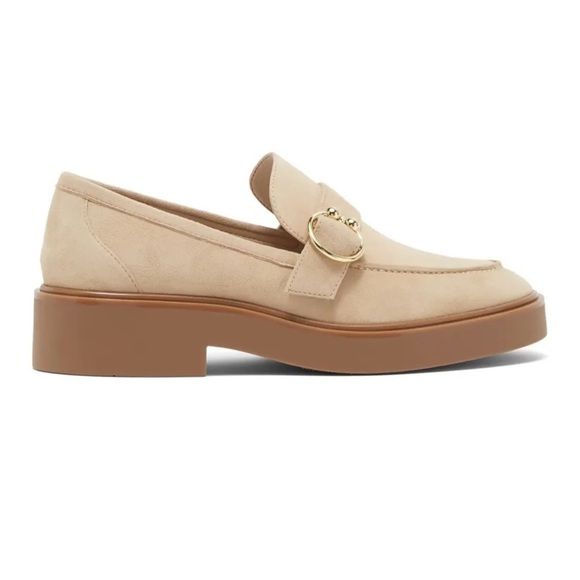 297. STUART WEITZMAN Brenna Loafer In Golden Beige - Picture 2 of 5